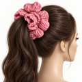 Dusty Rose Chunky Crochet Hair Scrunchie