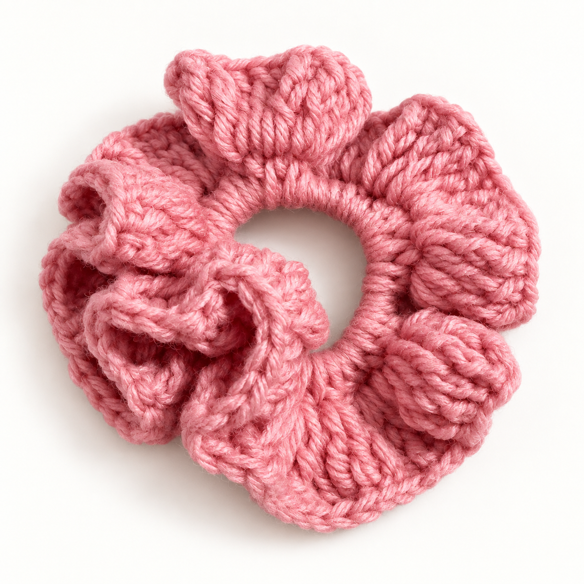 Dusty Rose Chunky Crochet Hair Scrunchie