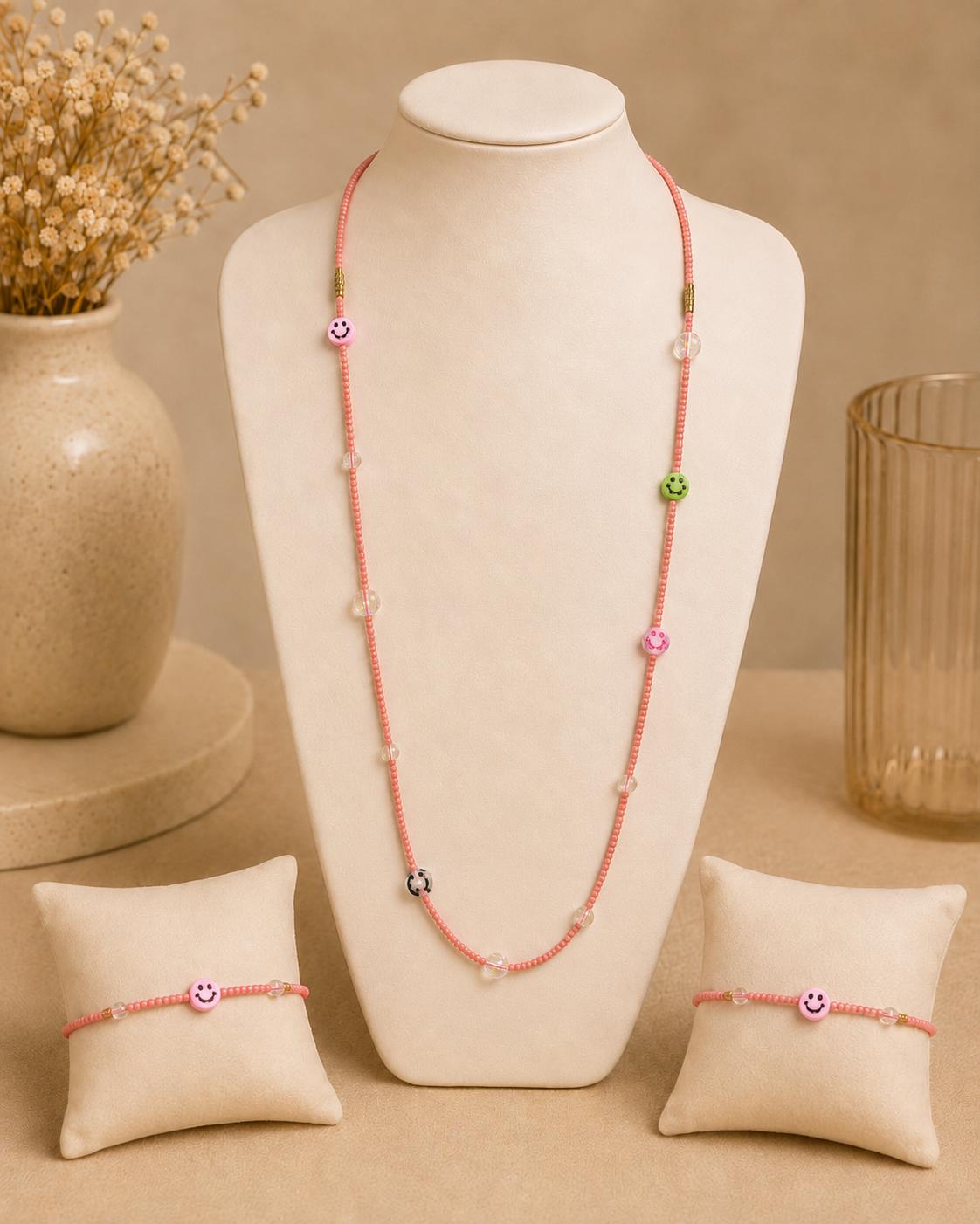 Delicate Beaded Long Necklace_Ayabombe Handmade