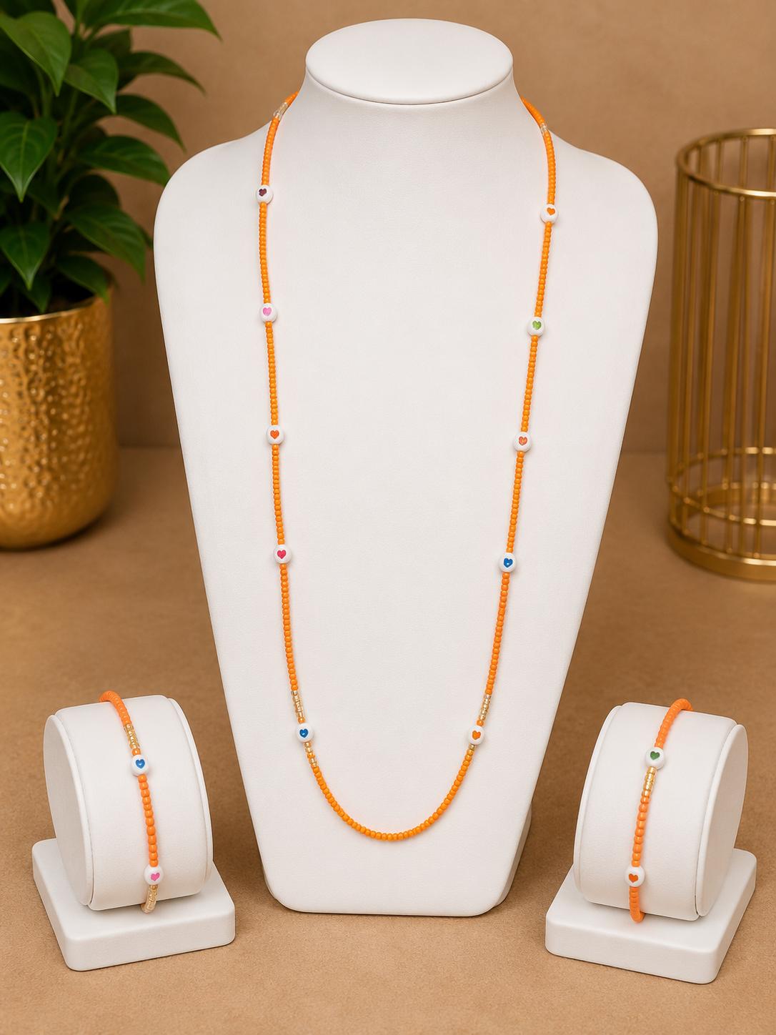 Delicate Beaded Long Necklace_Ayabombe Handmade