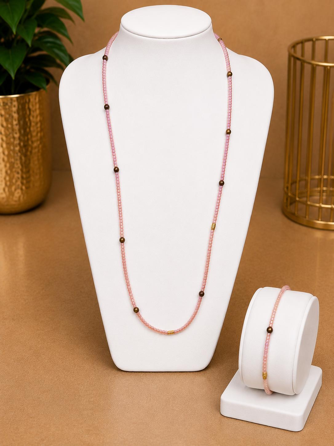Delicate Beaded Long Necklace_Ayabombe Handmade